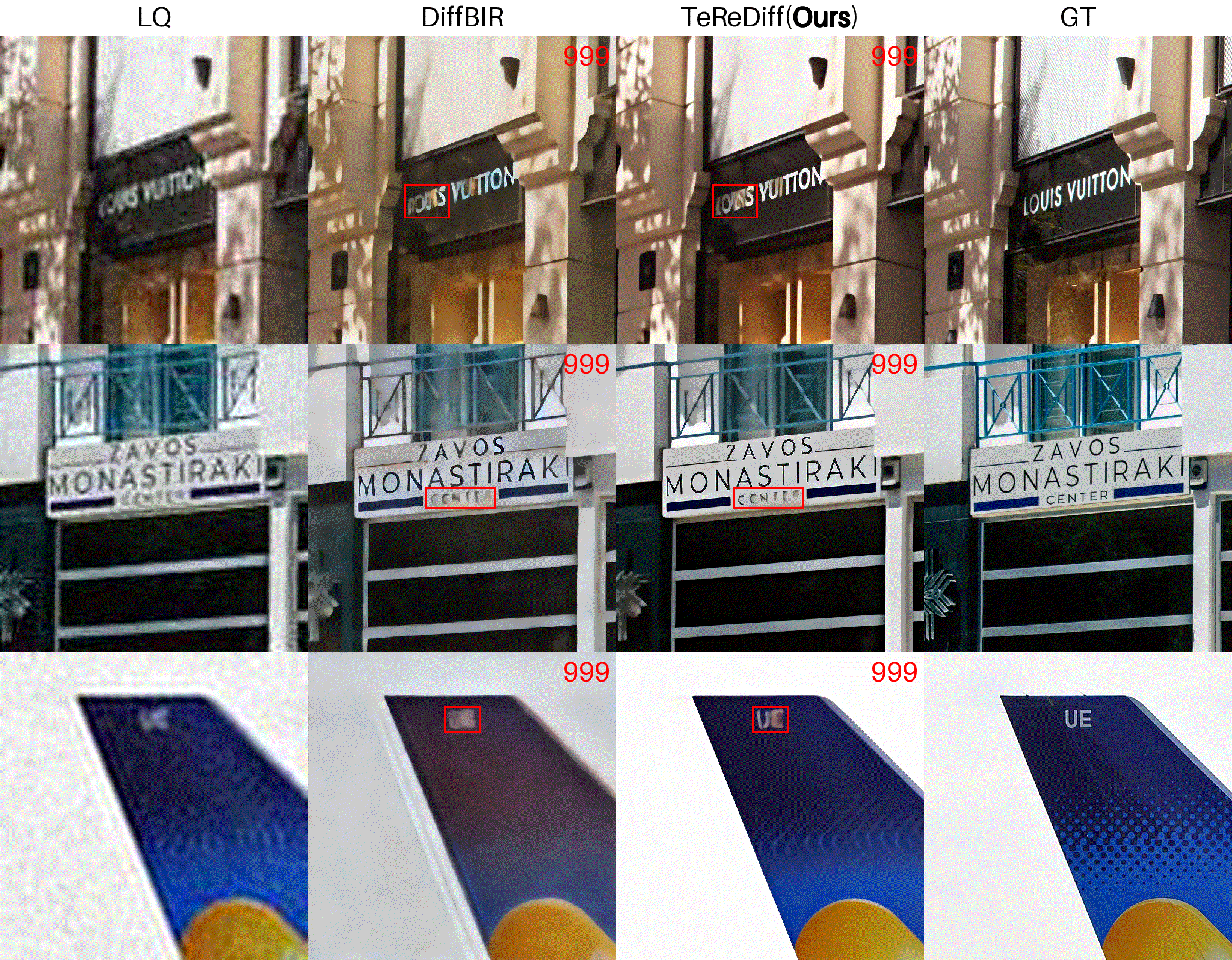 TeReDiff text restoration examples